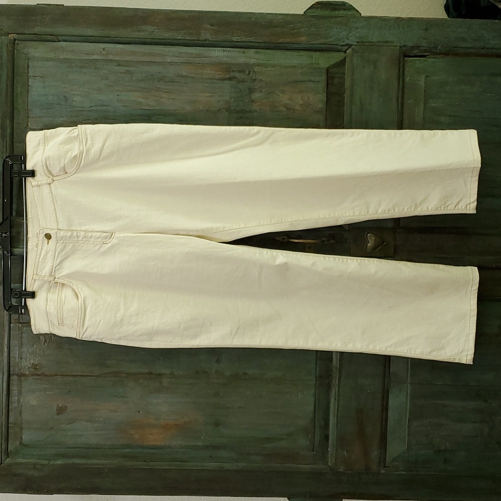 Eileen Fisher Cream Straight-Leg Pants